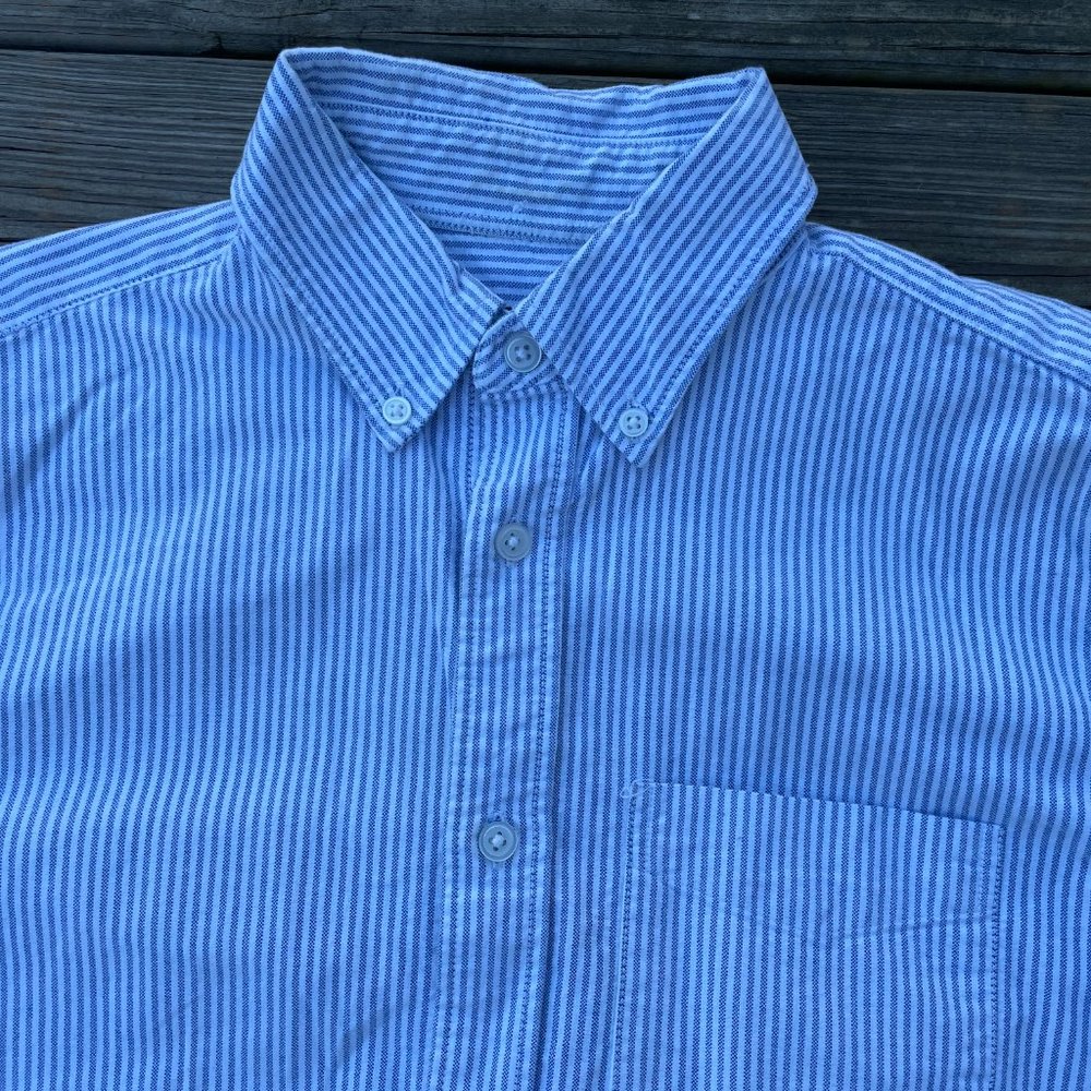 Cap Men Button Down Shirt Modern Oxford Long Sleev - Picture 2 of 7